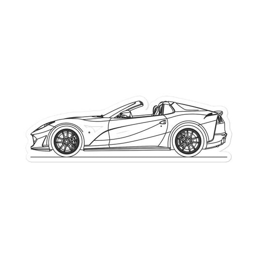 Ferrari 812 GTS Silhouette sticker design displayed