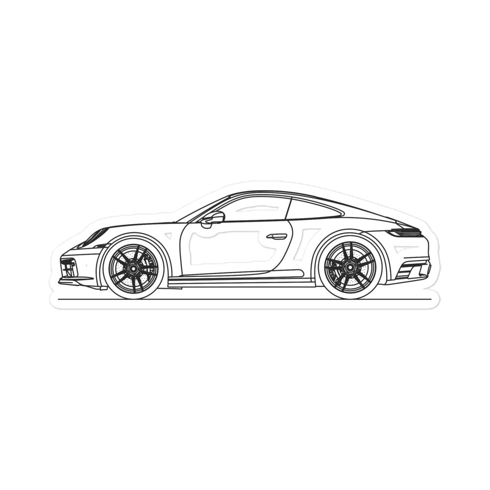 Porsche 911 992 Carrera GTS Outline sticker design