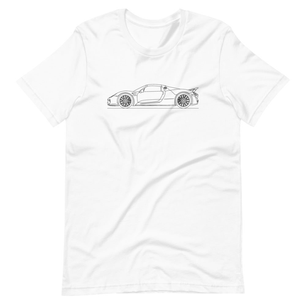 Porsche 918 Spyder Weissach Package T-shirt White - Artlines Design