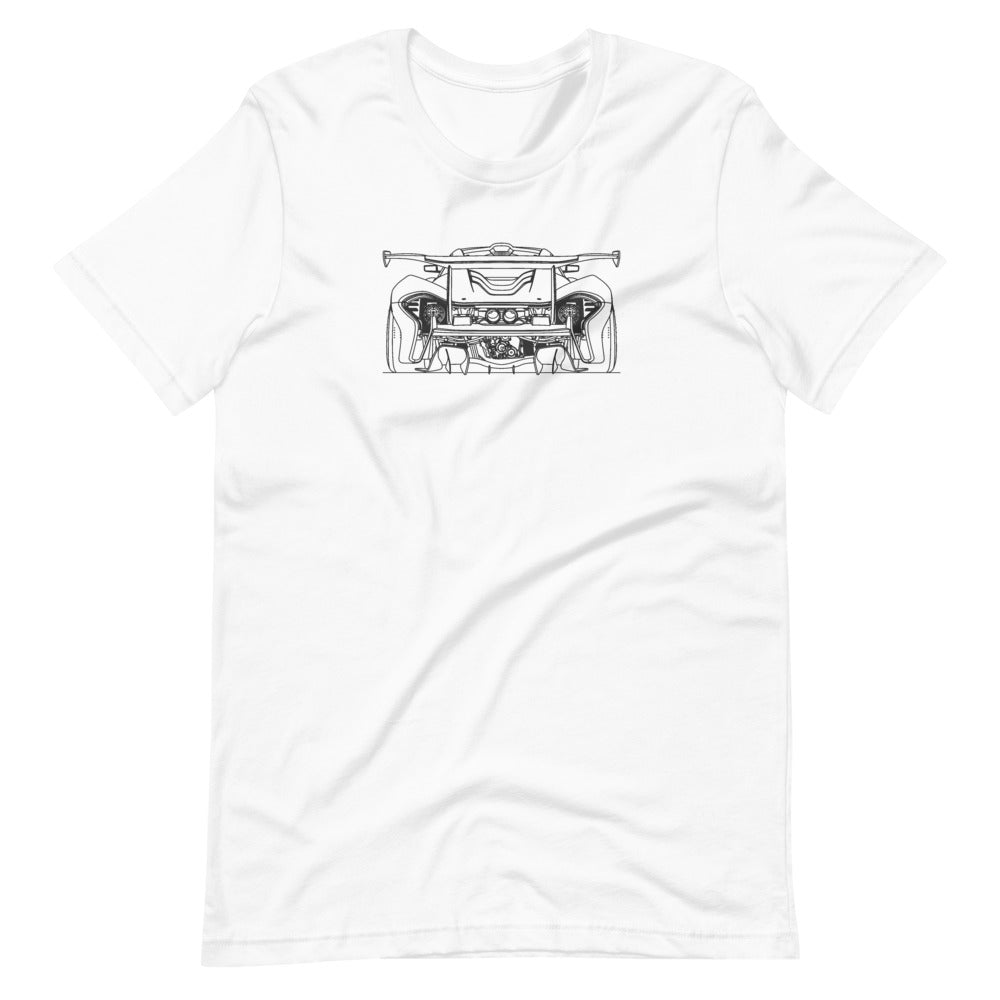 McLaren P1 GTR rear t-shirt design
