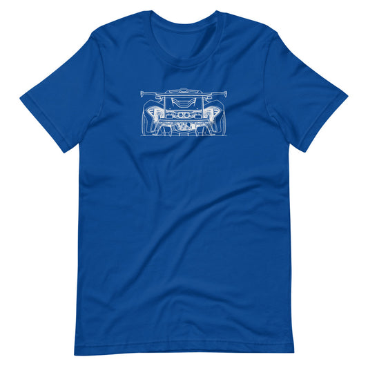 McLaren P1 GTR silhouette t-shirt design displayed