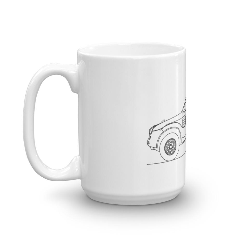 Isuzu Vehicross mug displayed on a table