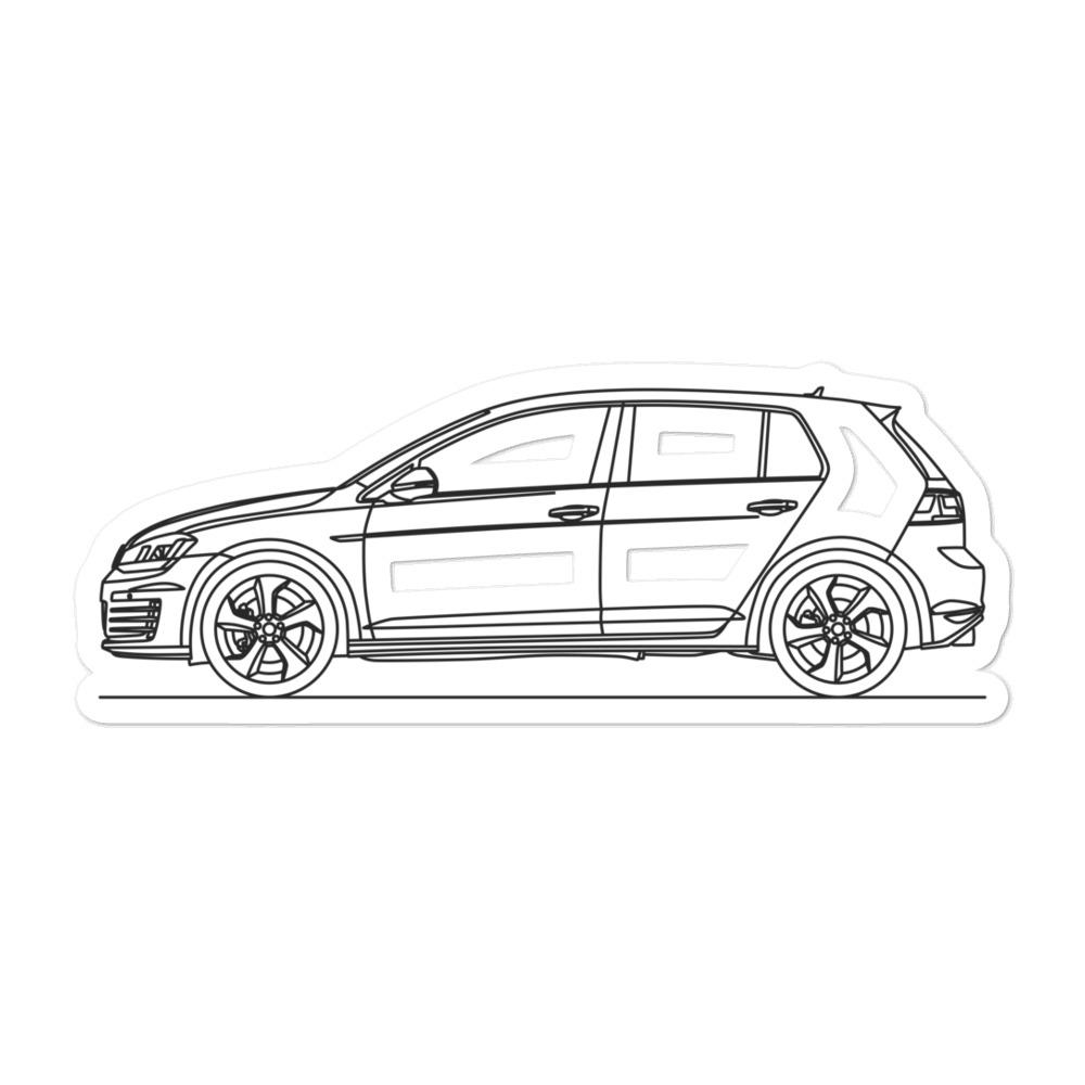 Volkswagen Golf GTI MK7 Outline car sticker design