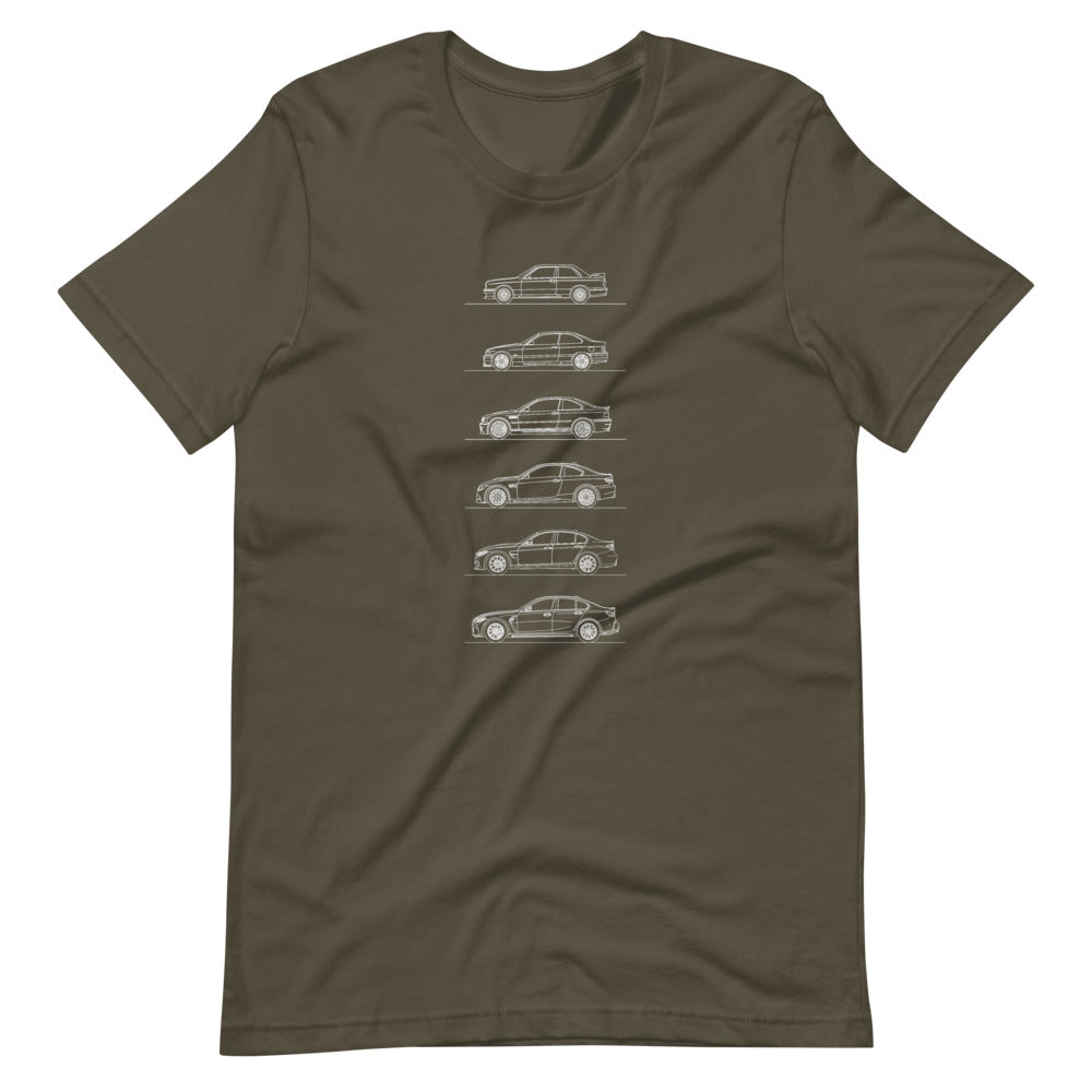 BMW M3 Evolution T-shirt Army - Artlines Design