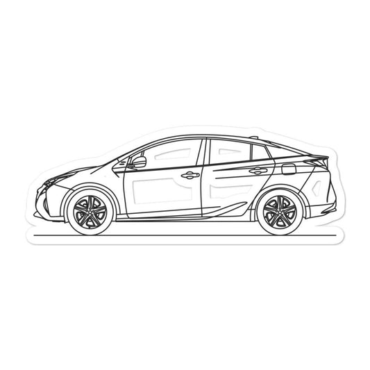 Toyota Prius XW50 Outline sticker on car