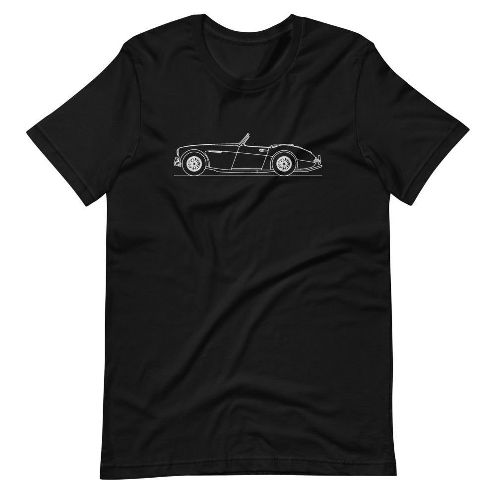 Austin Healey 3000 t-shirt on a plain background