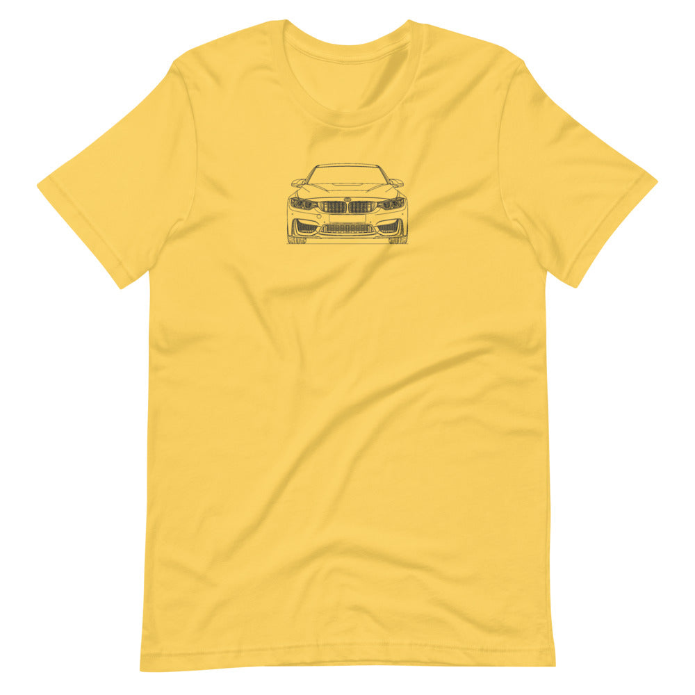 BMW F80 M3 CS Front T-shirt Yellow - Artlines Design
