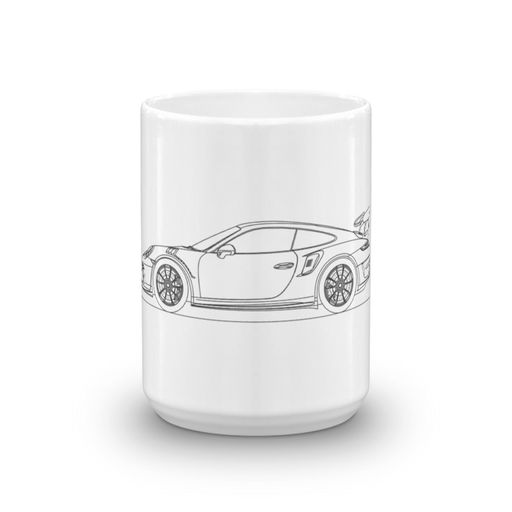 Porsche 911 GT3 RS minimalist coffee mug