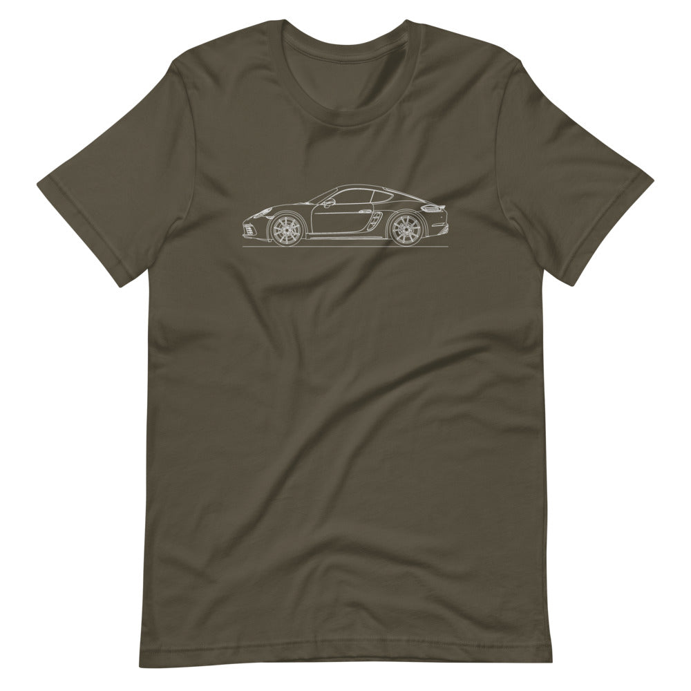 Porsche Cayman S 718 T-shirt Army - Artlines Design