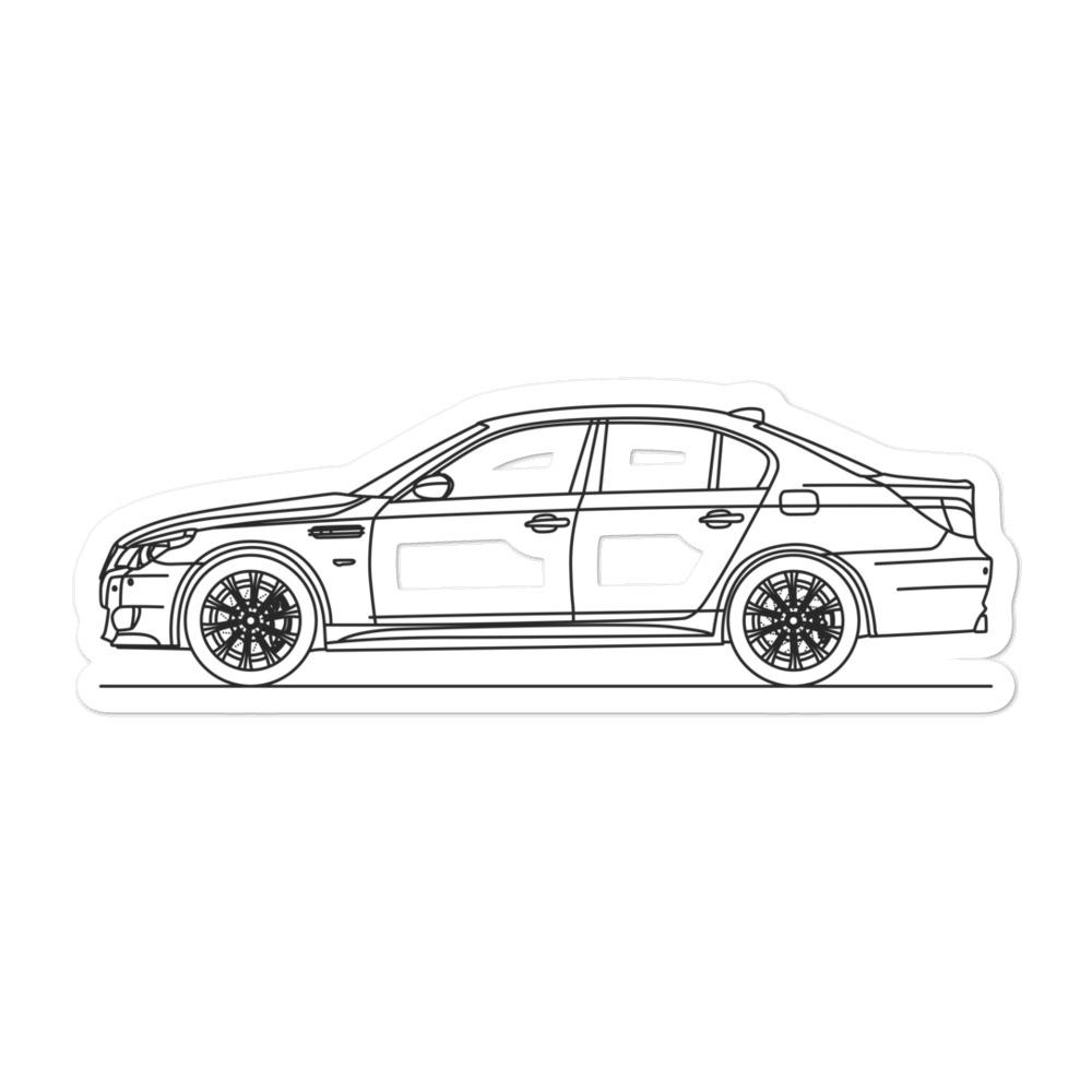 BMW E60 M5 Silhouette sticker on display