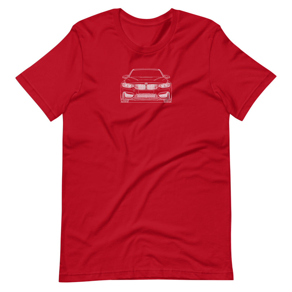 BMW F80 M3 CS Front T-shirt Red - Artlines Design