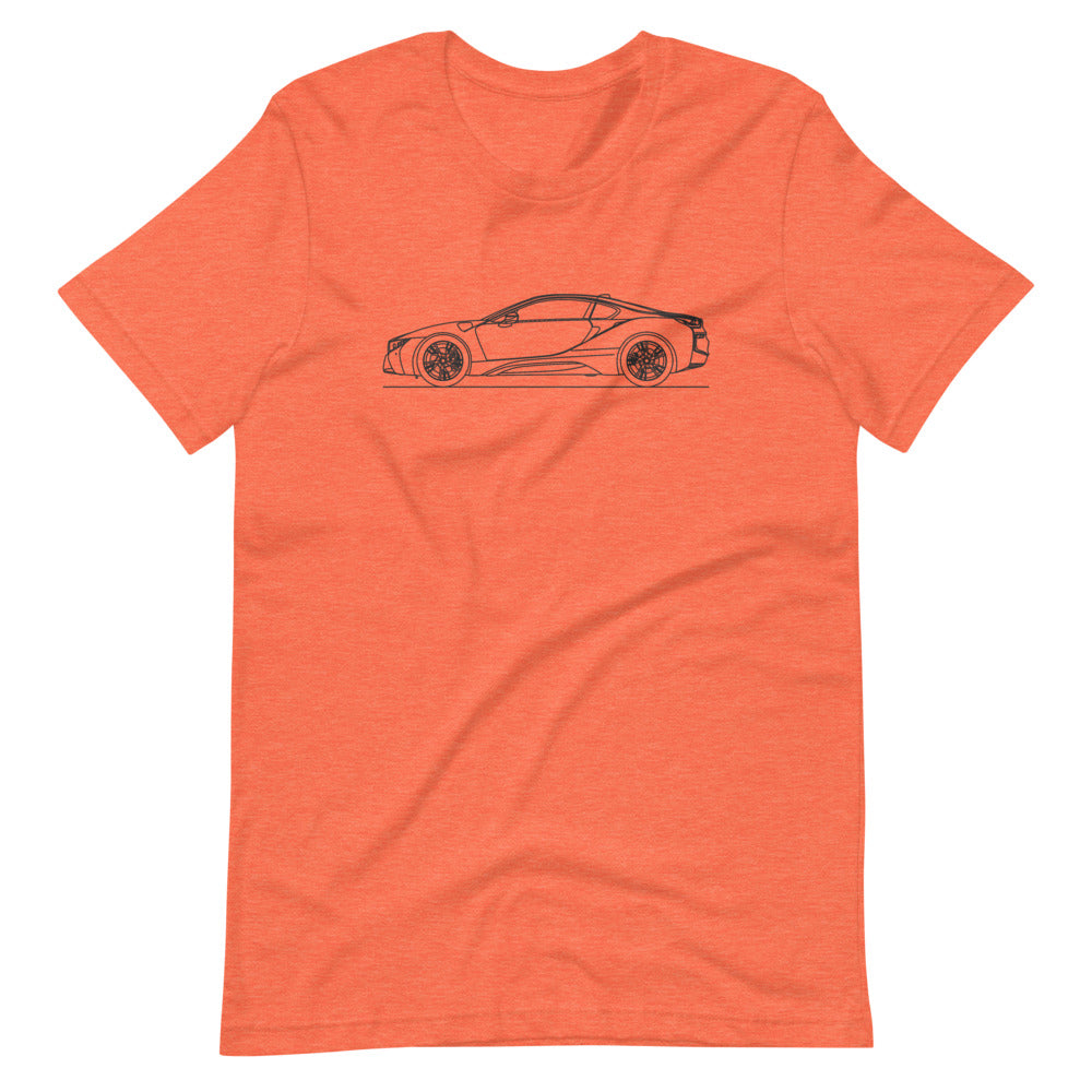 BMW i8 T-shirt Heather Orange - Artlines Design