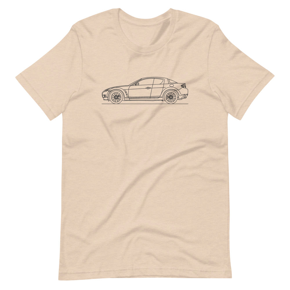 Mazda RX-8 SE3P t-shirt displayed on background