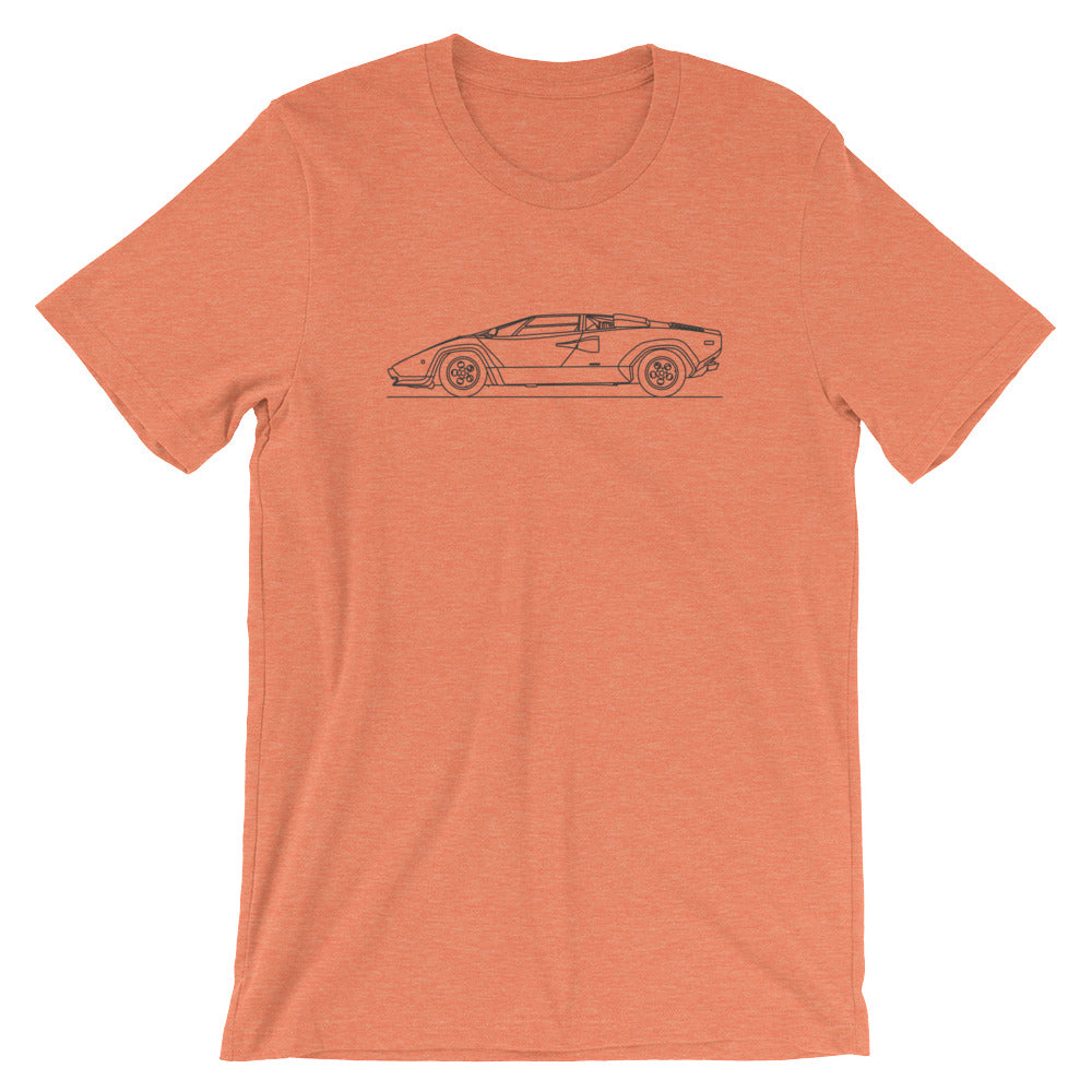lamborghini countach t-shirt in vibrant colors