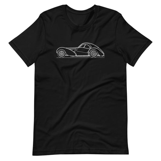 T-shirt featuring Bugatti Type 57SC Atlantic silhouette