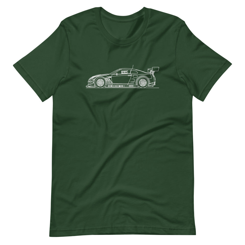Nissan GT-R R35 GT3 t-shirt displayed on a mannequin