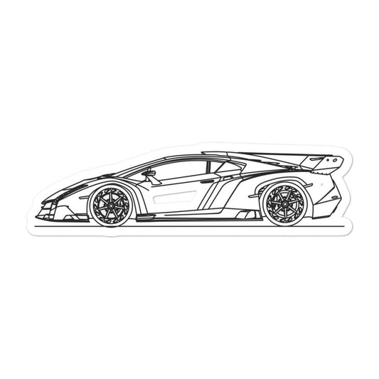 Lamborghini Veneno silhouette poster on display