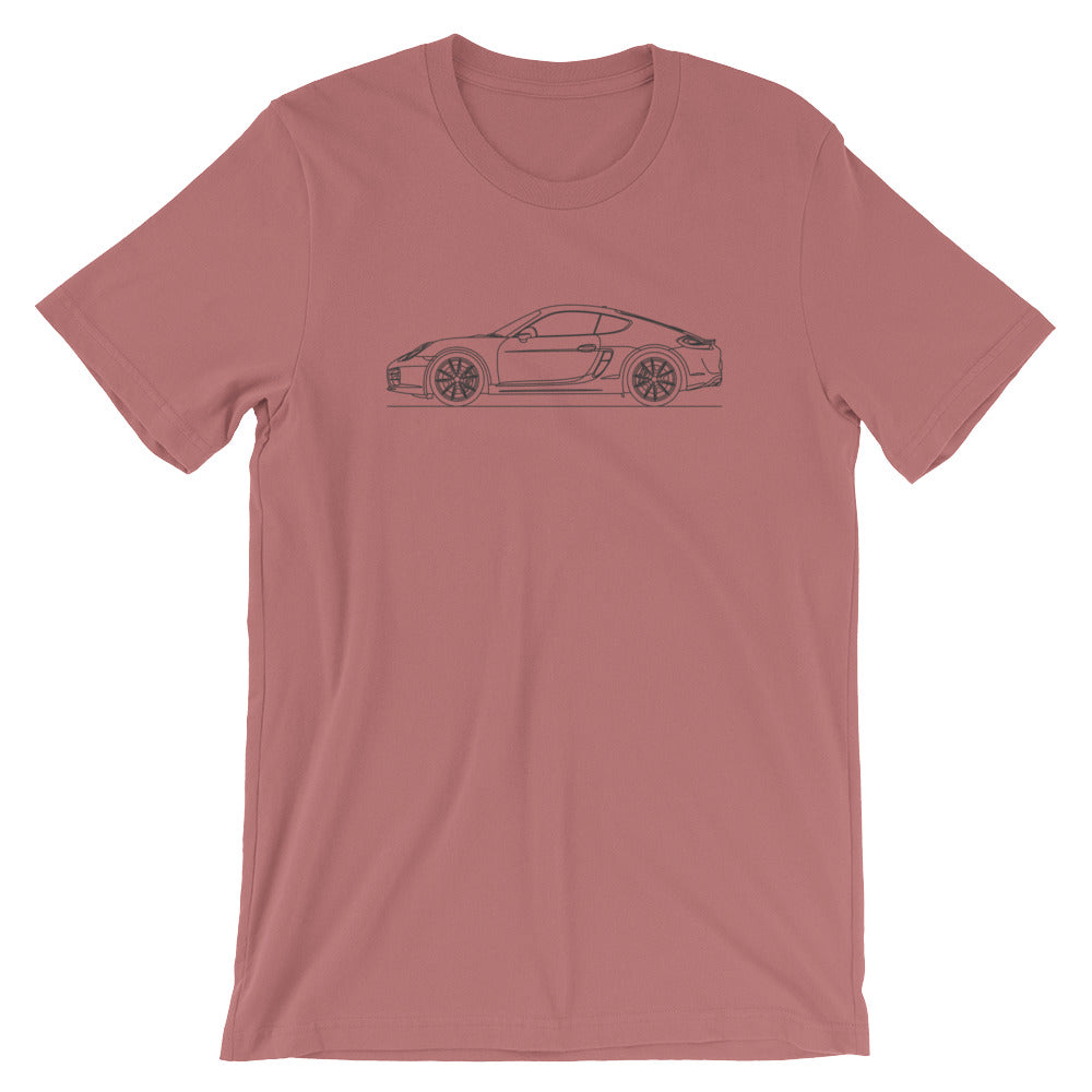 Porsche Cayman S 981 T-shirt Mauve - Artlines Design