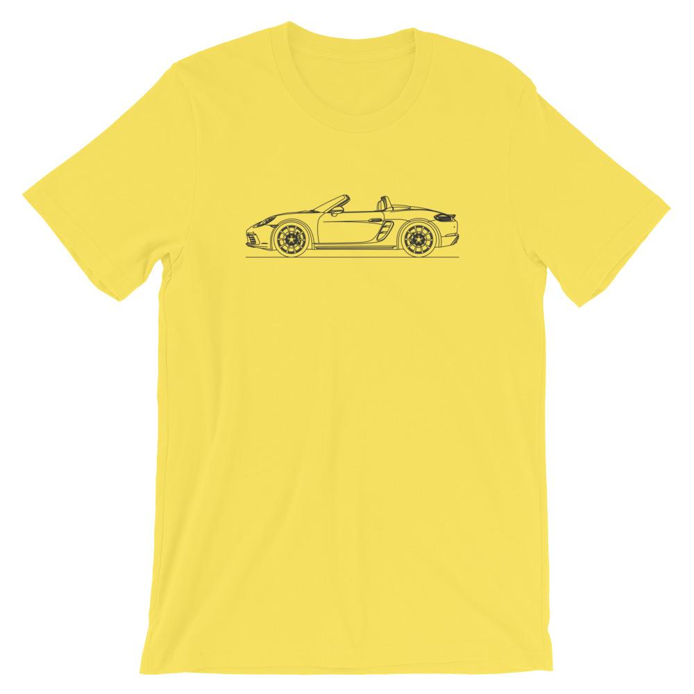 Porsche Boxster S 718 T-shirt Yellow - Artlines Design