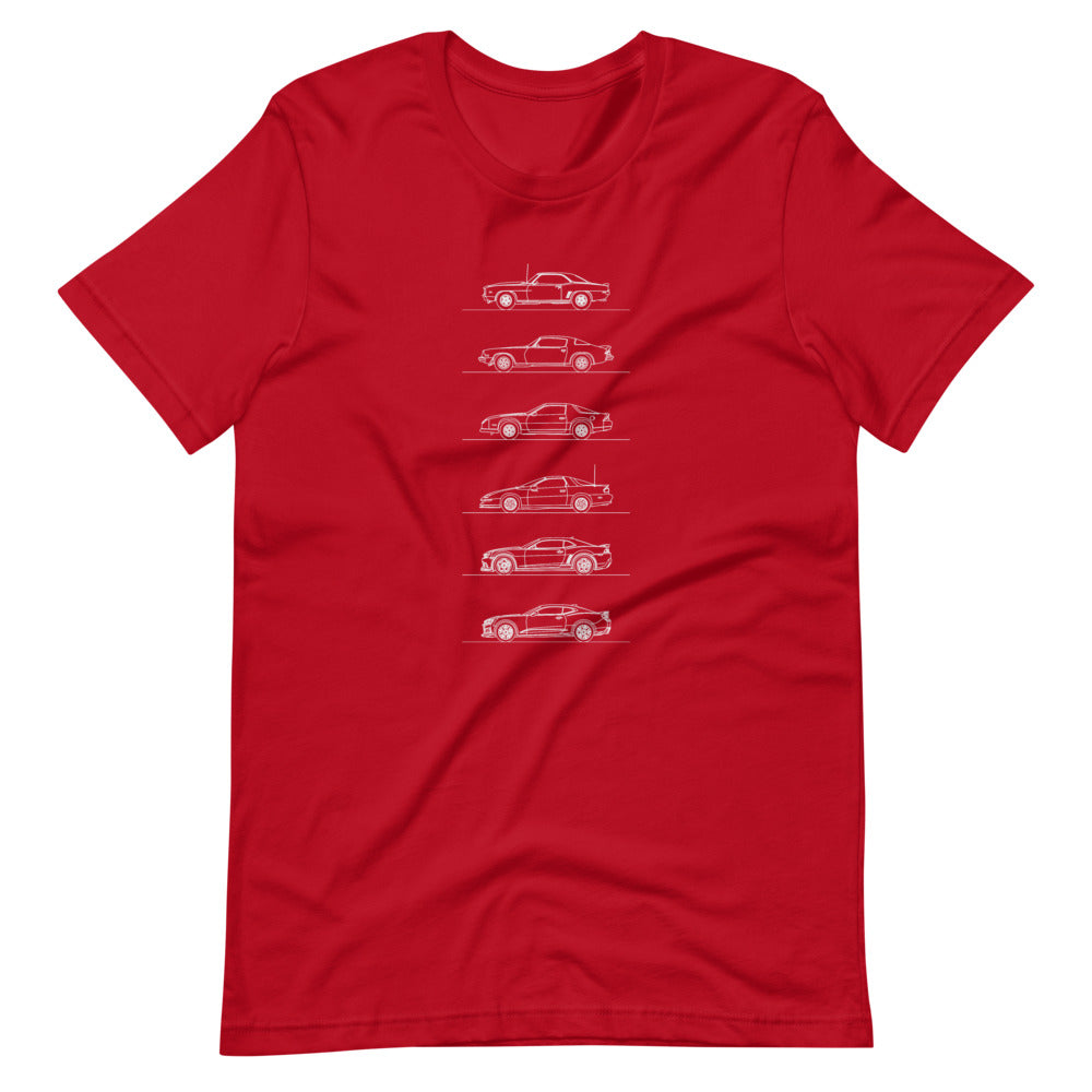 Chevrolet Camaro Evolution T-shirt Red - Artlines Design