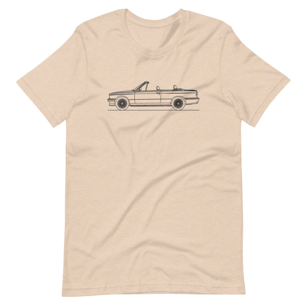 BMW E30 M3 Cabriolet T-shirt Heather Dust - Artlines Design