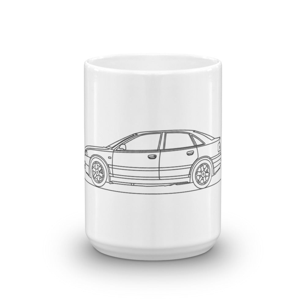 Audi B5 S4 sedan mug on a table