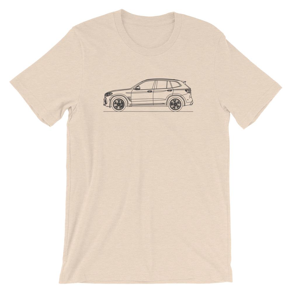 bmw-g01-x3m-t-shirt design on black t-shirt