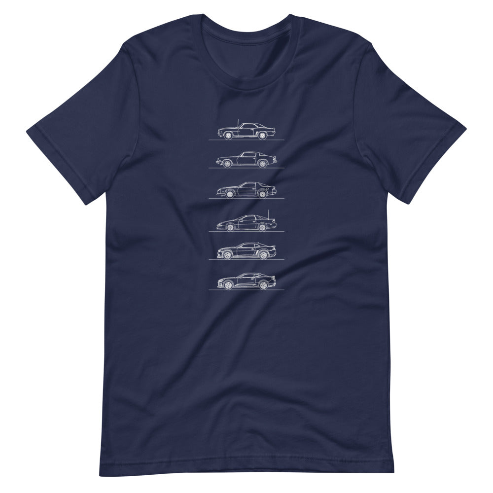 Chevrolet Camaro Evolution T-shirt Navy - Artlines Design