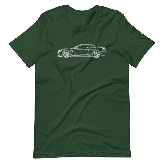 BMW F13 M6 silhouette T-shirt design on display