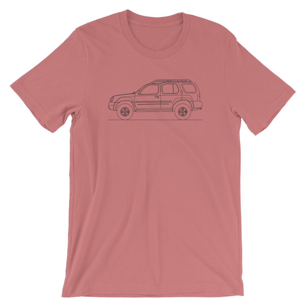 Nissan Xterra WD22 t-shirt design laid flat