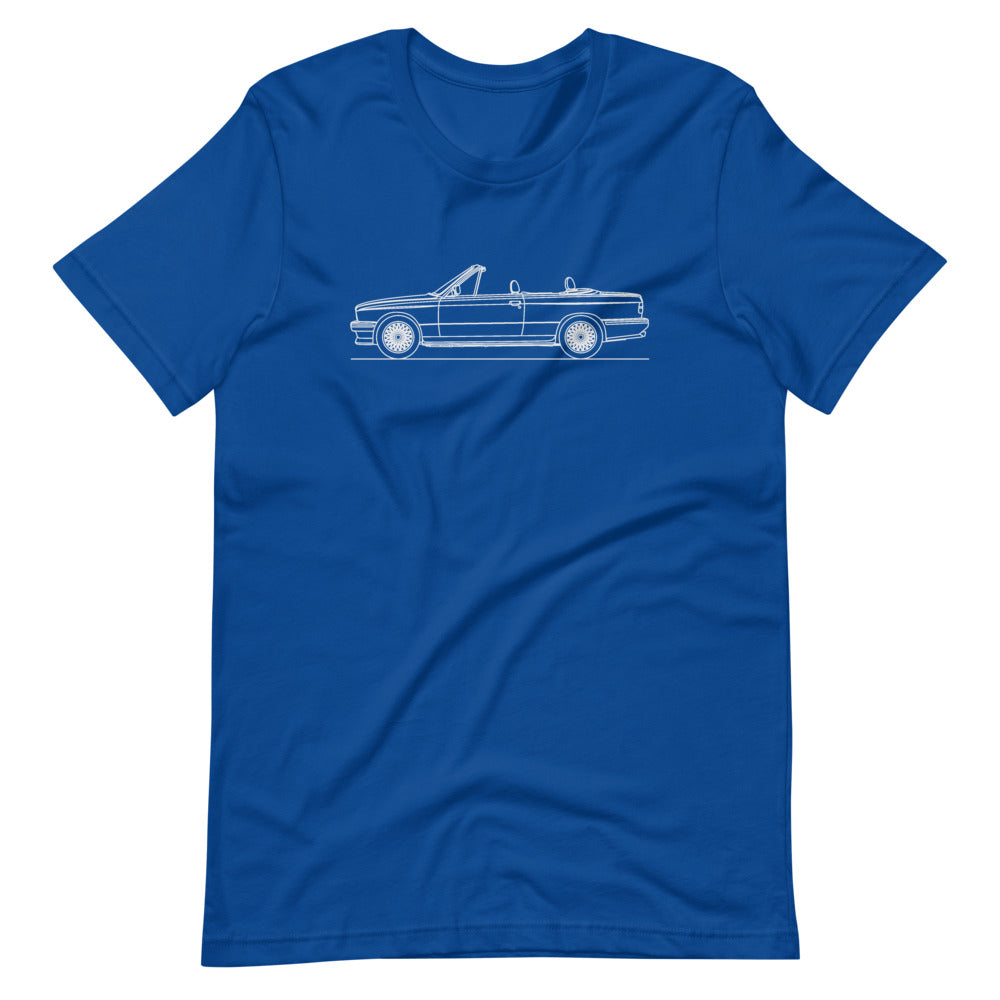 BMW E30 M3 Cabriolet T-shirt True Royal - Artlines Design