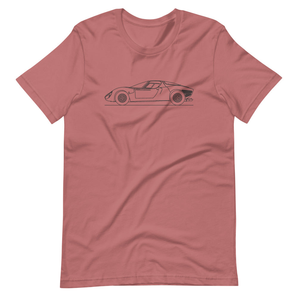 Alfa Romeo 33 Stradale t-shirt design displayed