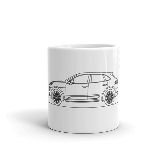 Ceramic mug featuring Porsche Macan Turbo 95B Silhouette