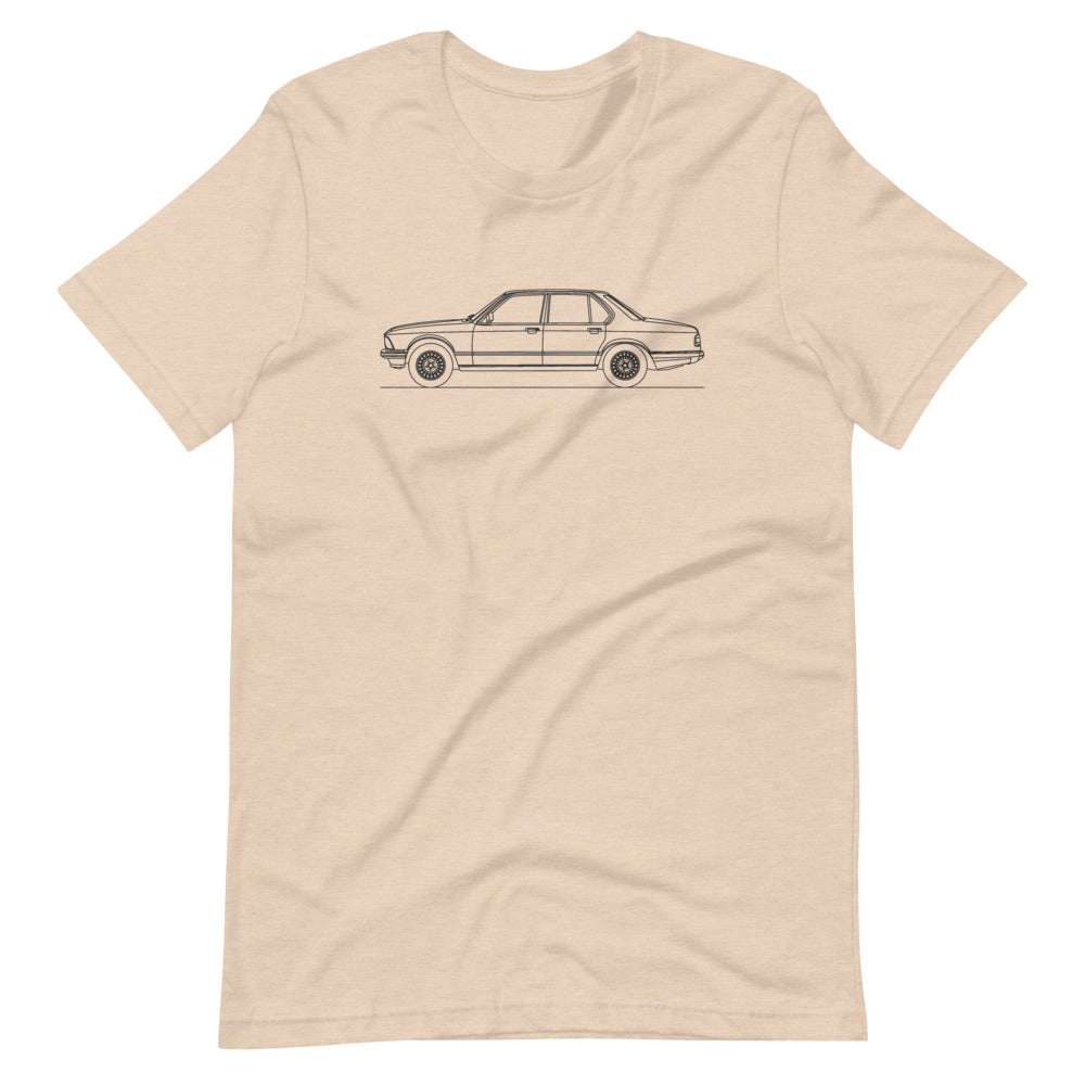 BMW E23 745i T-shirt Heather Dust - Artlines Design