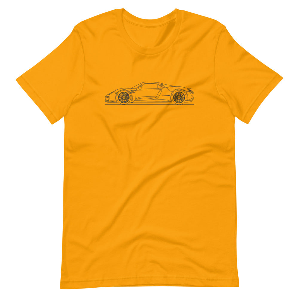 Porsche 918 Spyder T-shirt Gold - Artlines Design