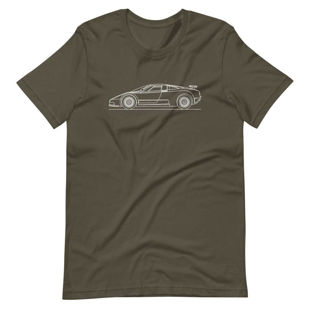 Bugatti EB110 T-shirt Army - Artlines Design