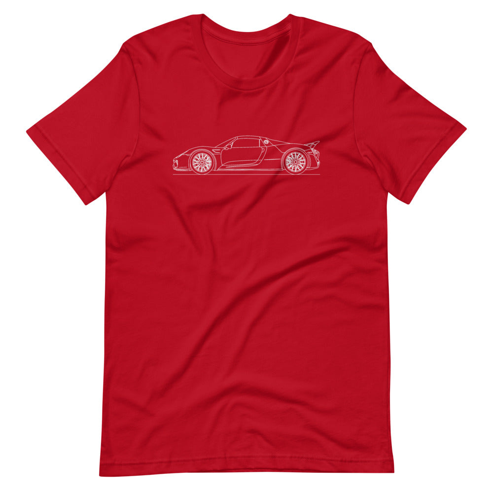 Porsche 918 Spyder Weissach Package T-shirt Red - Artlines Design