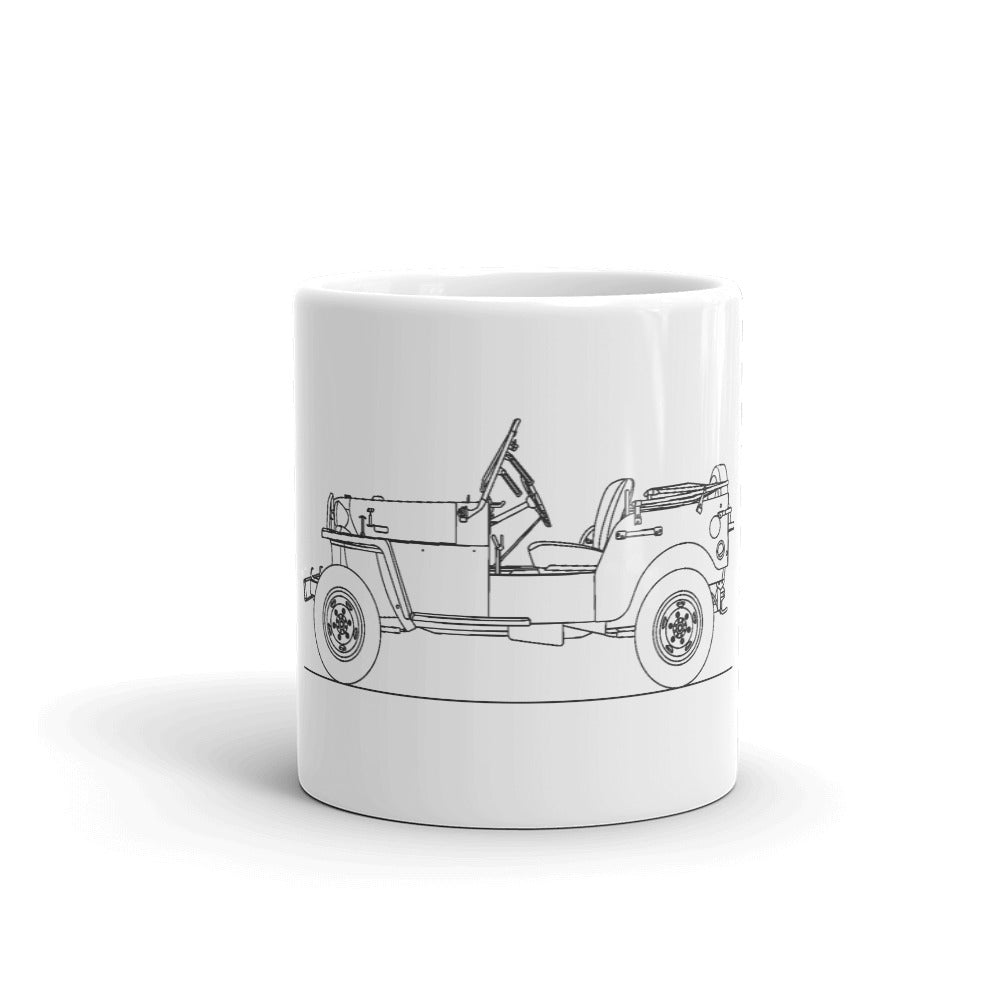 Toyota Land Cruiser BJ silhouette coffee mug design