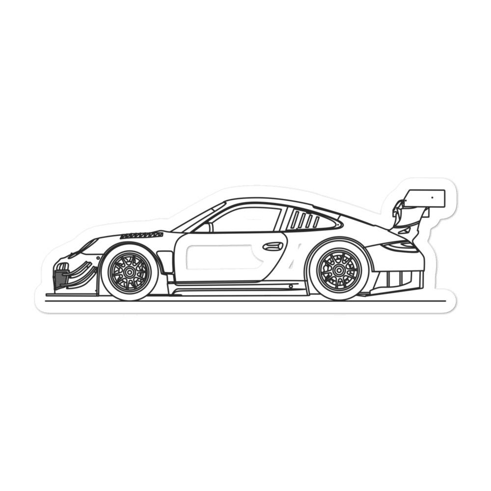 Porsche 911 997 GT-R Outline sticker on surface