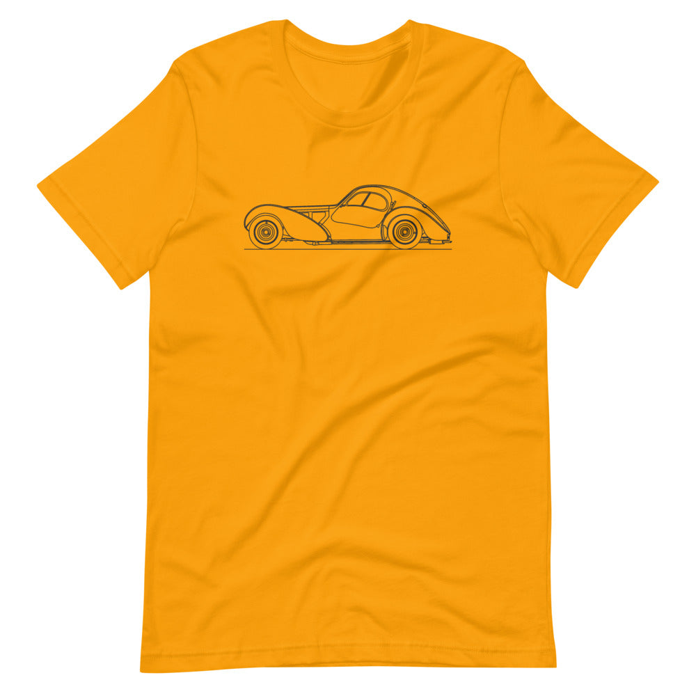 Bugatti Type 57SC Atlantic T-shirt Gold - Artlines Design