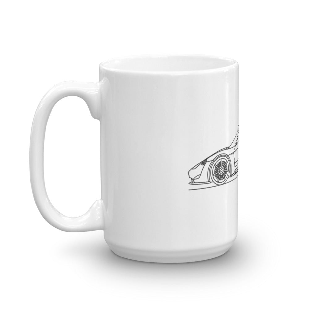 Porsche Mission E mug on a stylish surface