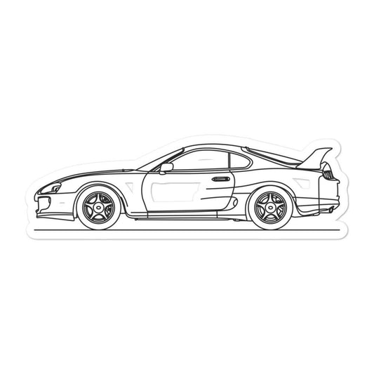 Toyota Supra A80 Outline sticker on display