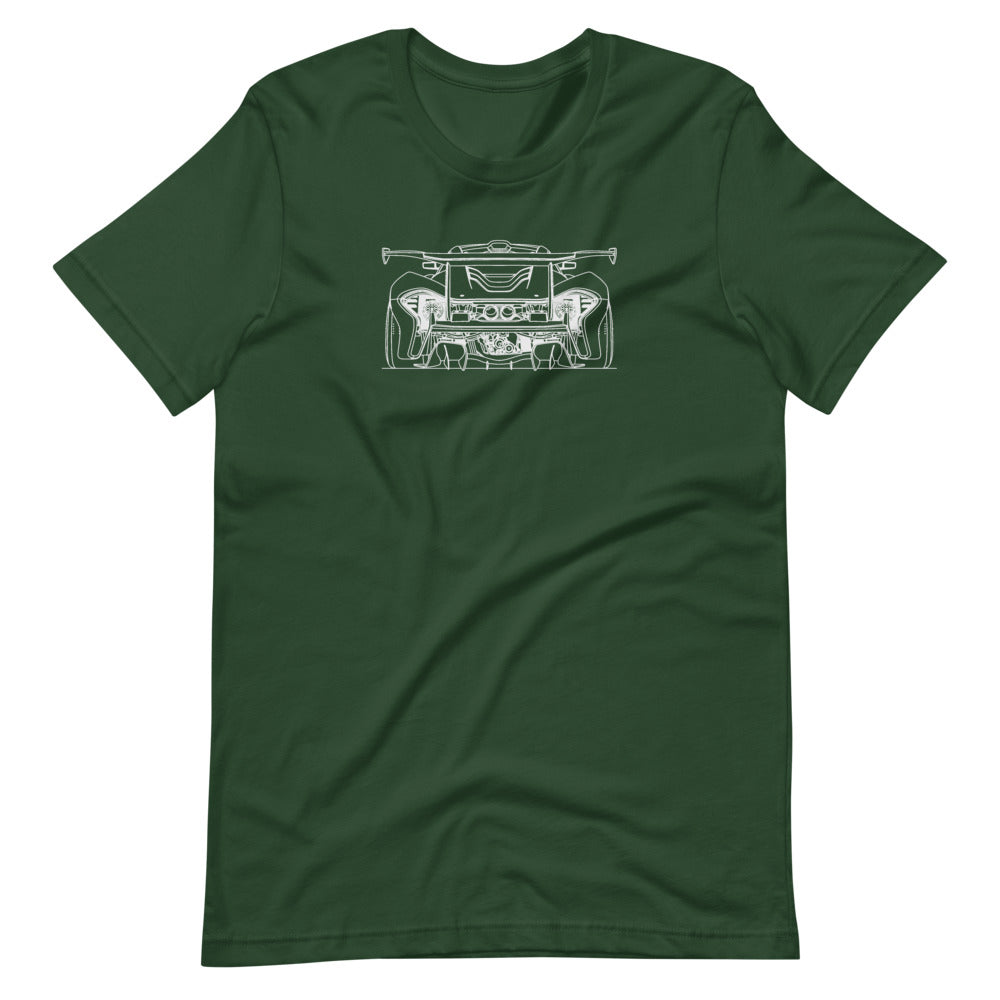 McLaren P1 GTR rear t-shirt design