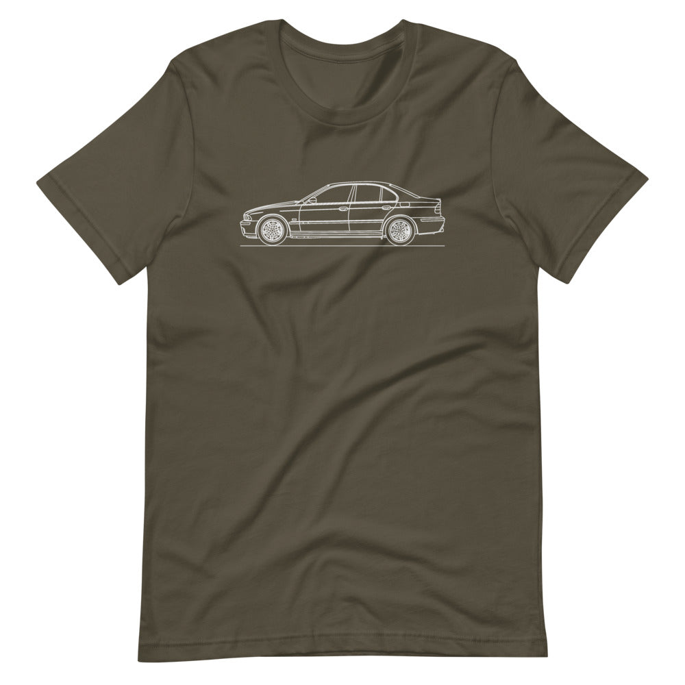 BMW E39 M5 silhouette T-shirt design illustration