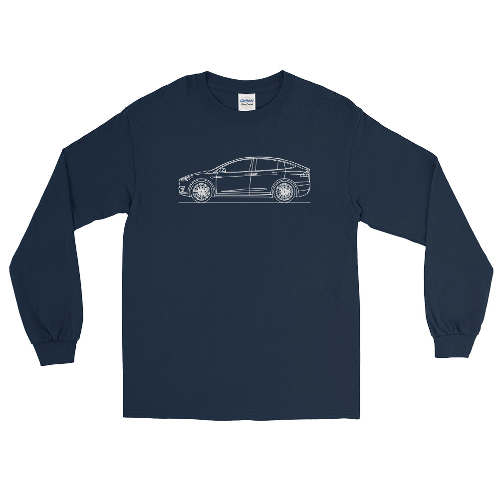 Long sleeve shirt featuring Tesla Model X design