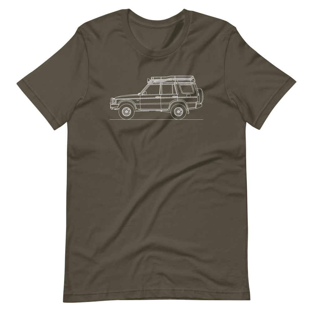 Land Rover Discovery II t-shirt design displayed.