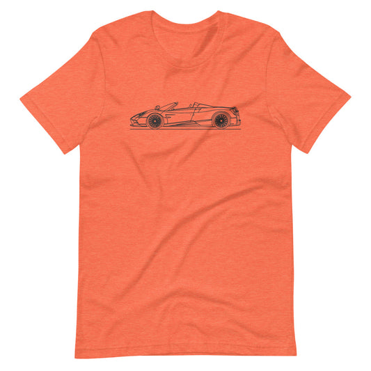 Pagani Huayra BC Roadster silhouette graphic t-shirt