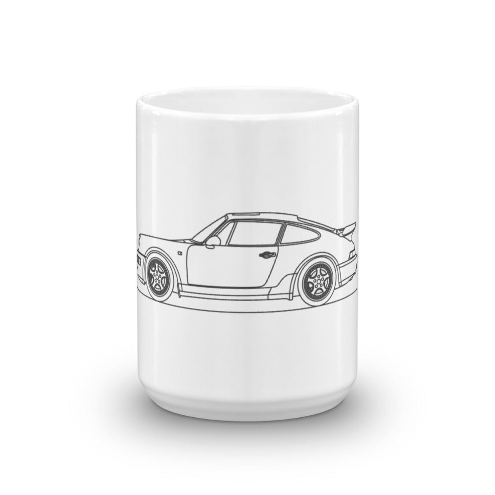 Porsche 911 964 turbo mug on display