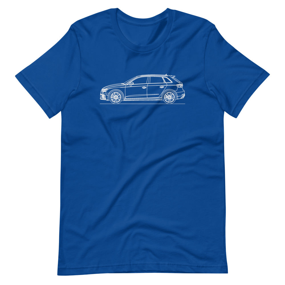 Audi 8V RS3 Sportback t-shirt design.