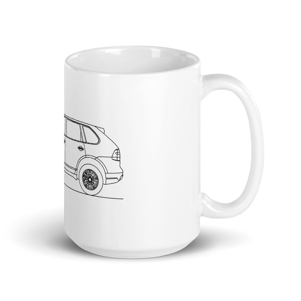 Porsche Cayenne S E mug on display